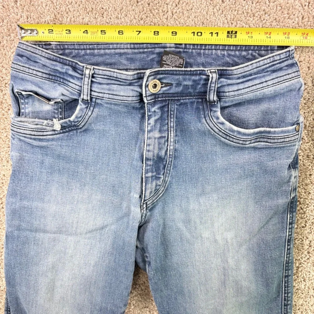 KUHL Kanvus Jean Mens 34x32 Hiking Outdoor Light Indigo Blue Straight Leg Denim